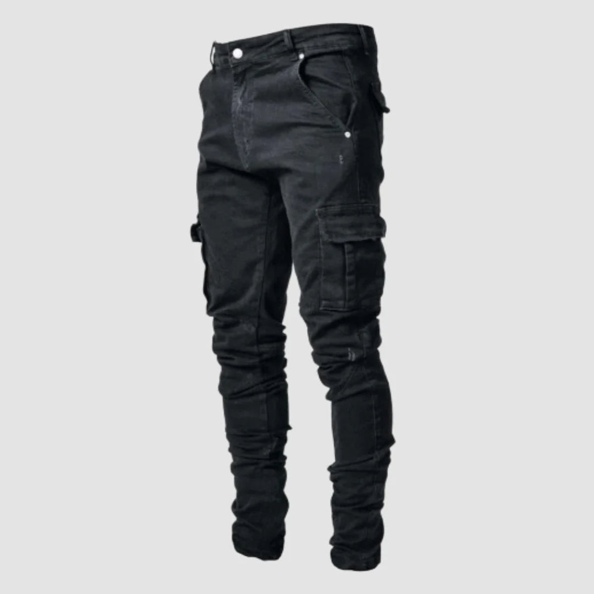 Men's Cargo Pants Multi-Pocket Tactical Outdoor Trousers Black 2