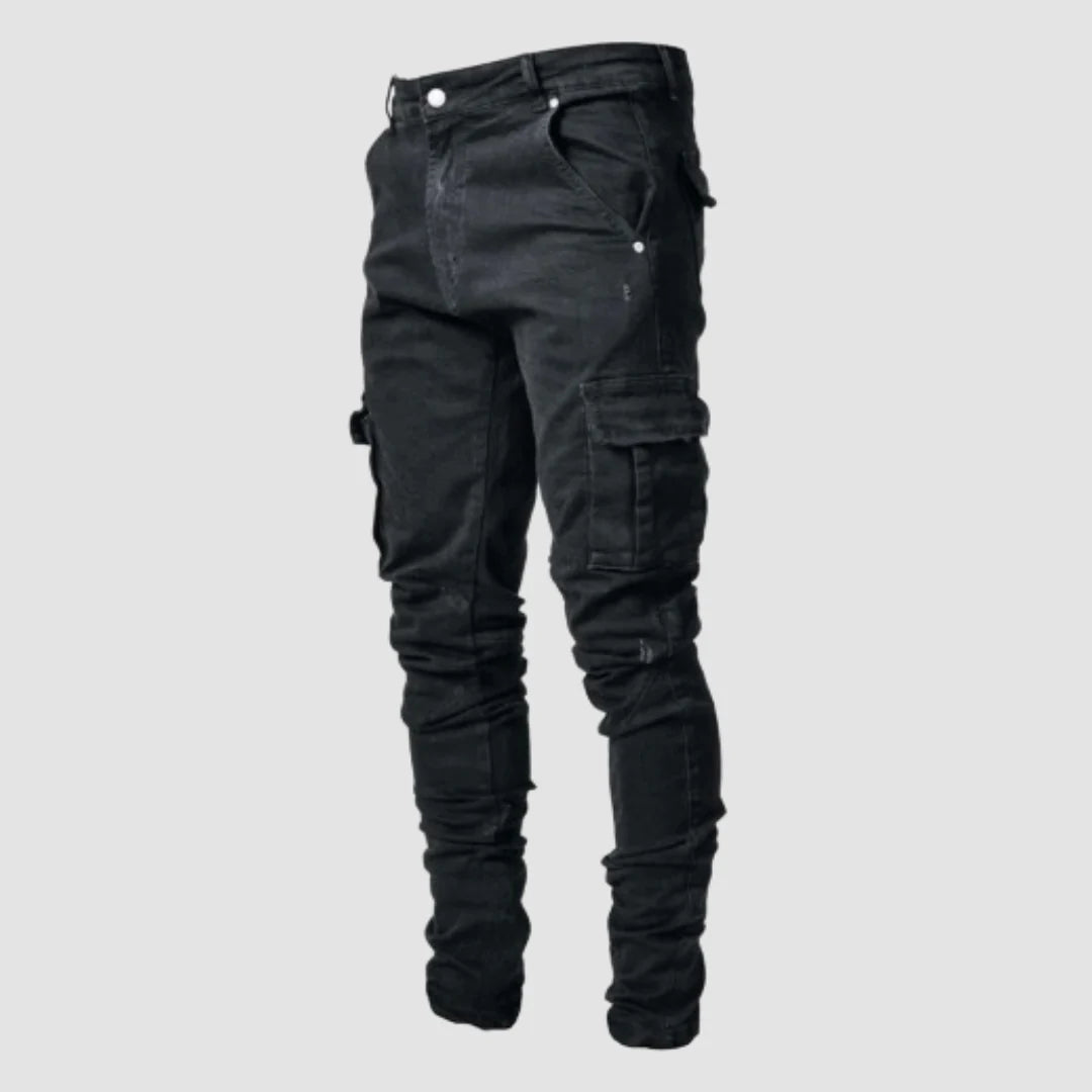 Men's Cargo Pants Multi-Pocket Tactical Outdoor Trousers Black 2