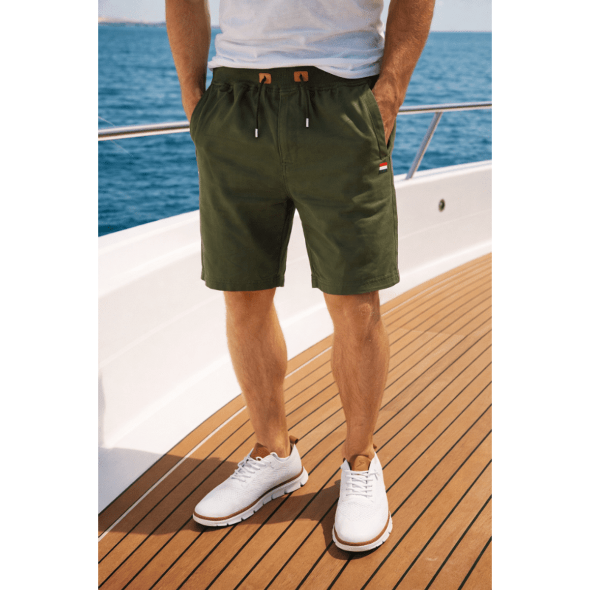 Men's Cargo Shorts Cotton Blend Knee-Length with Zipper Pockets 2