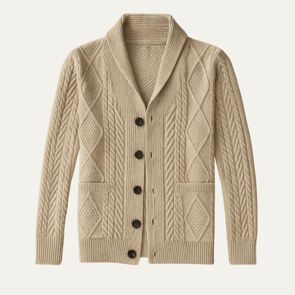Men's Cashmere Cardigan Relaxed Fit Timeless Elegance Black 0