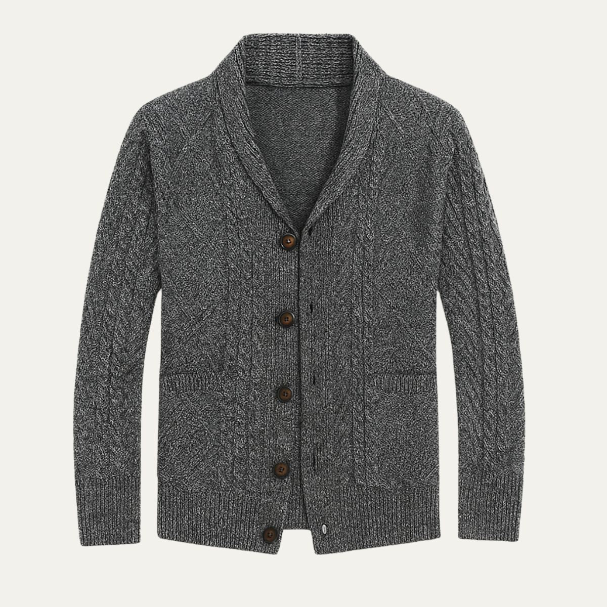 Men's Cashmere Cardigan Relaxed Fit Timeless Elegance Black 5