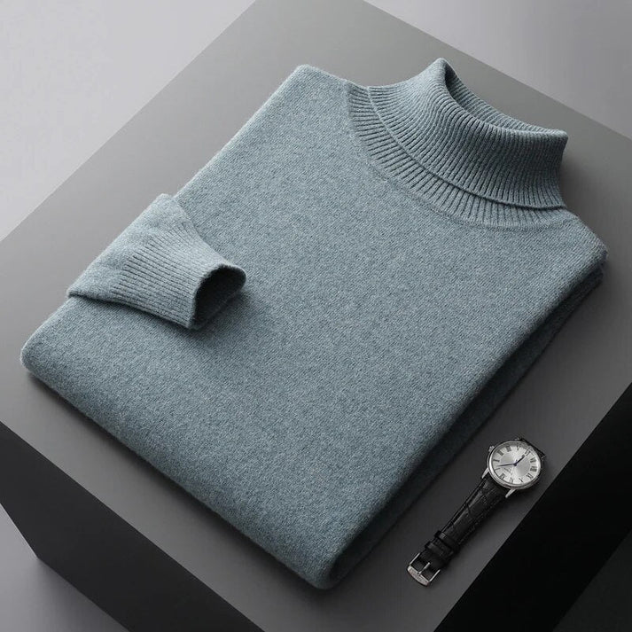 Men's Cashmere Sweater Turtleneck Elegant Timeless Design Classic Fit 1