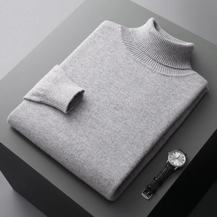 Men's Cashmere Sweater Turtleneck Elegant Timeless Design Classic Fit 3