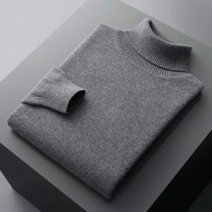 Men's Cashmere Sweater Turtleneck Elegant Timeless Design Classic Fit 5