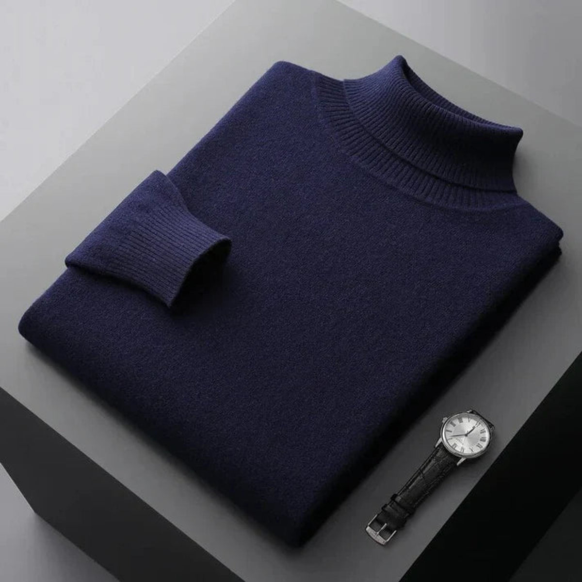 Men's Cashmere Sweater Turtleneck Elegant Timeless Design Classic Fit 6