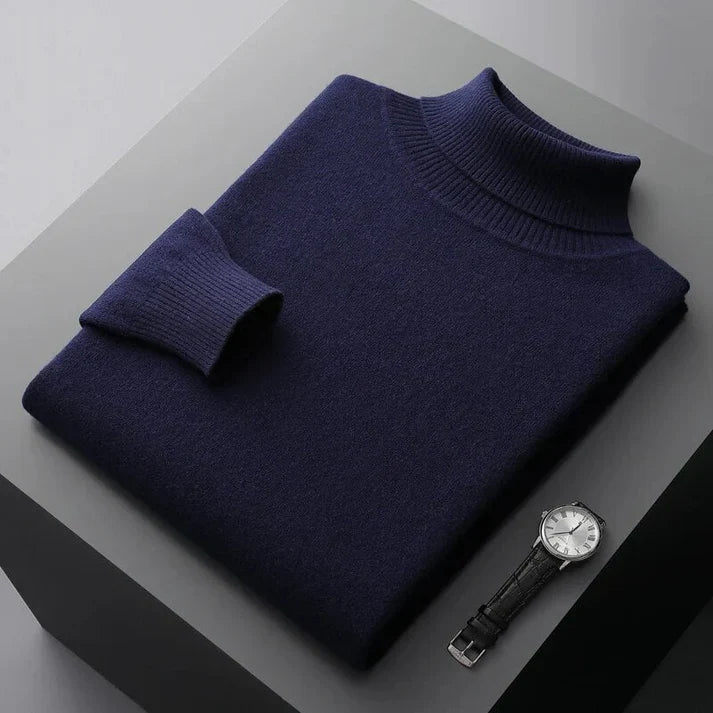 Men's Cashmere Sweater Turtleneck Elegant Timeless Design Classic Fit 6