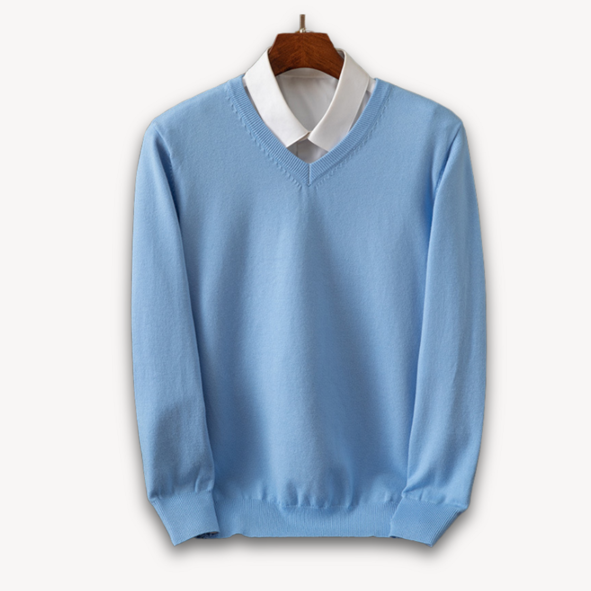 Men's Cashmere V-Neck Sweater Slim Fit Lightweight Casual Formal Wear 9