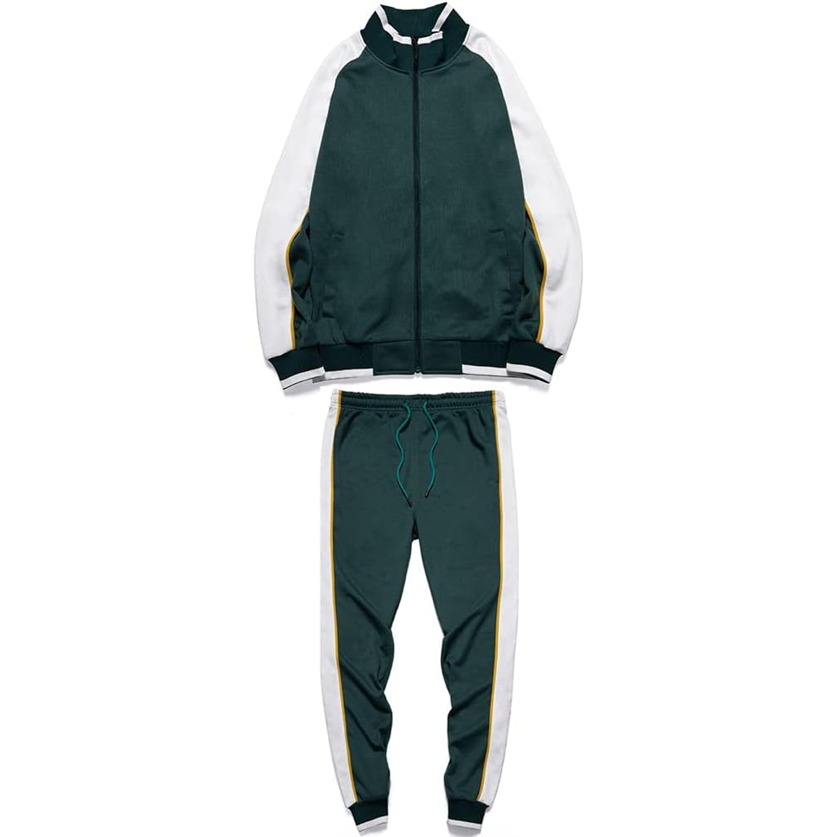 Men's Colorblock Tracksuit 2-Piece Set Athletic Stripe Design Casual Streetwear 2