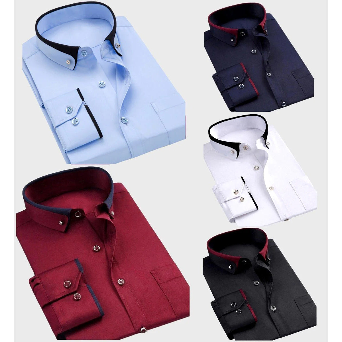 Men's Dress Shirt Full-Length Sleeves Elegant Style Comfortable Stretch Fabric 5