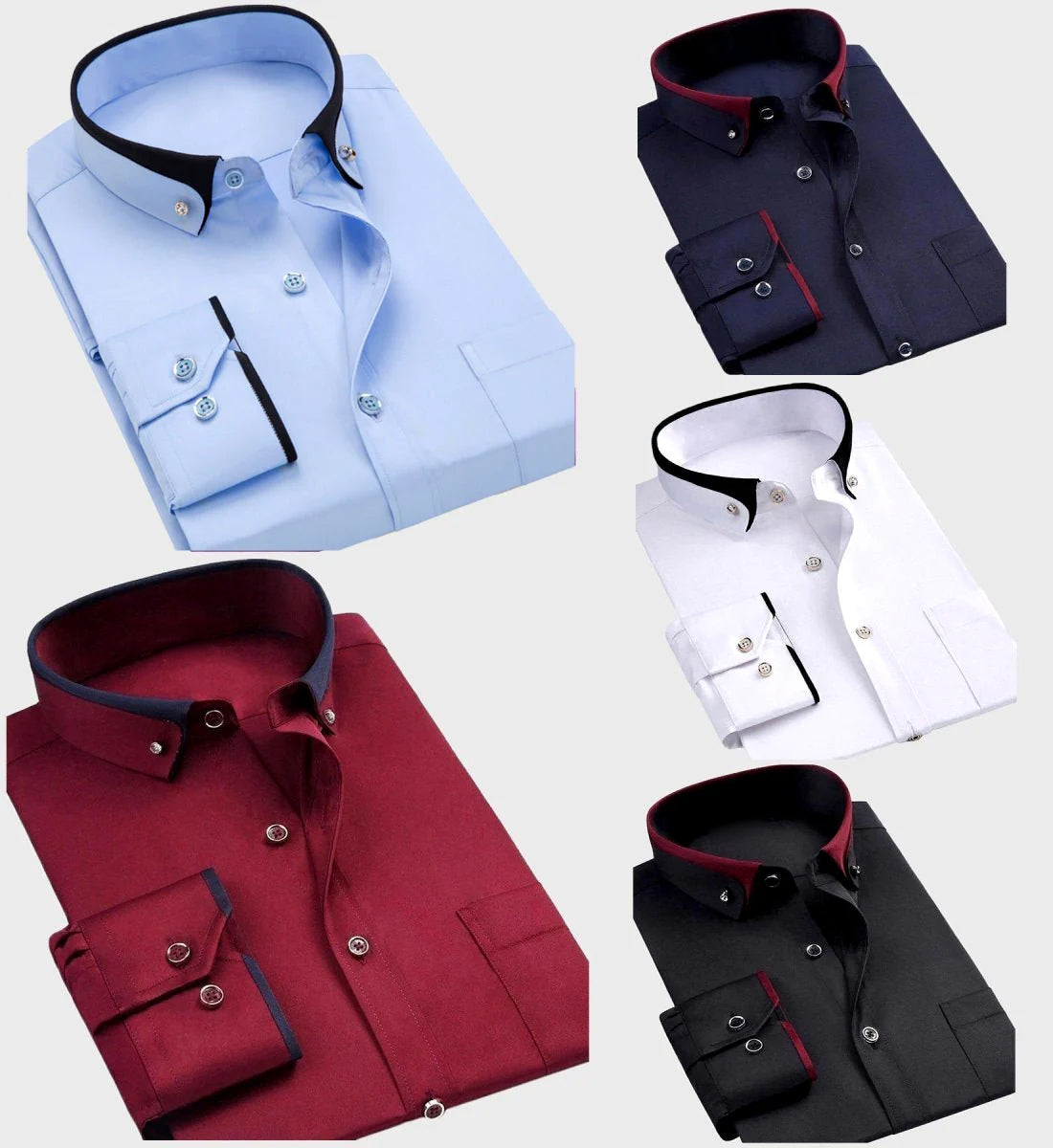 Men's Dress Shirt Full-Length Sleeves Elegant Style Comfortable Stretch Fabric 5