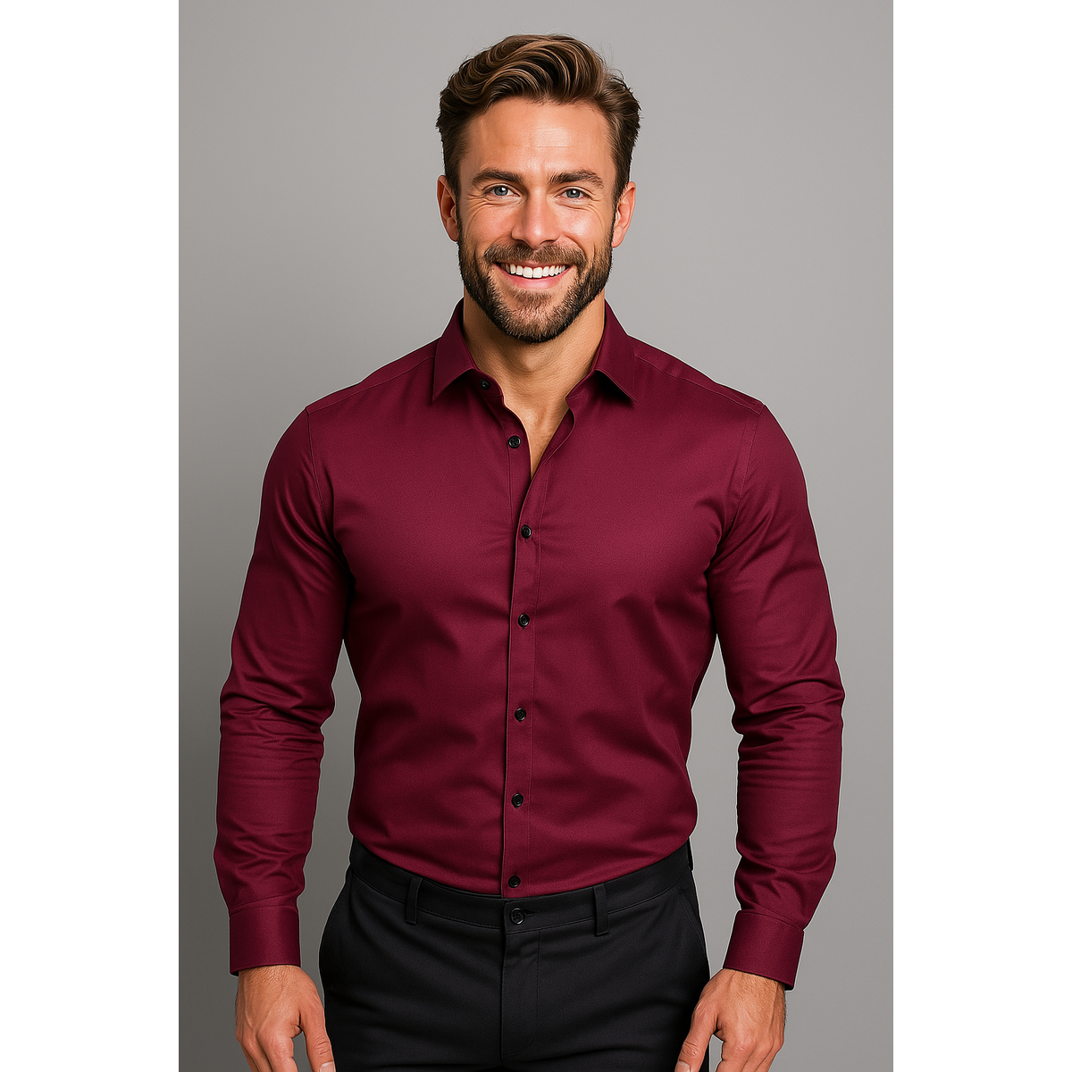Men's Dress Shirt Long-Sleeved Classic Structured Fit Wrinkle-Free 16