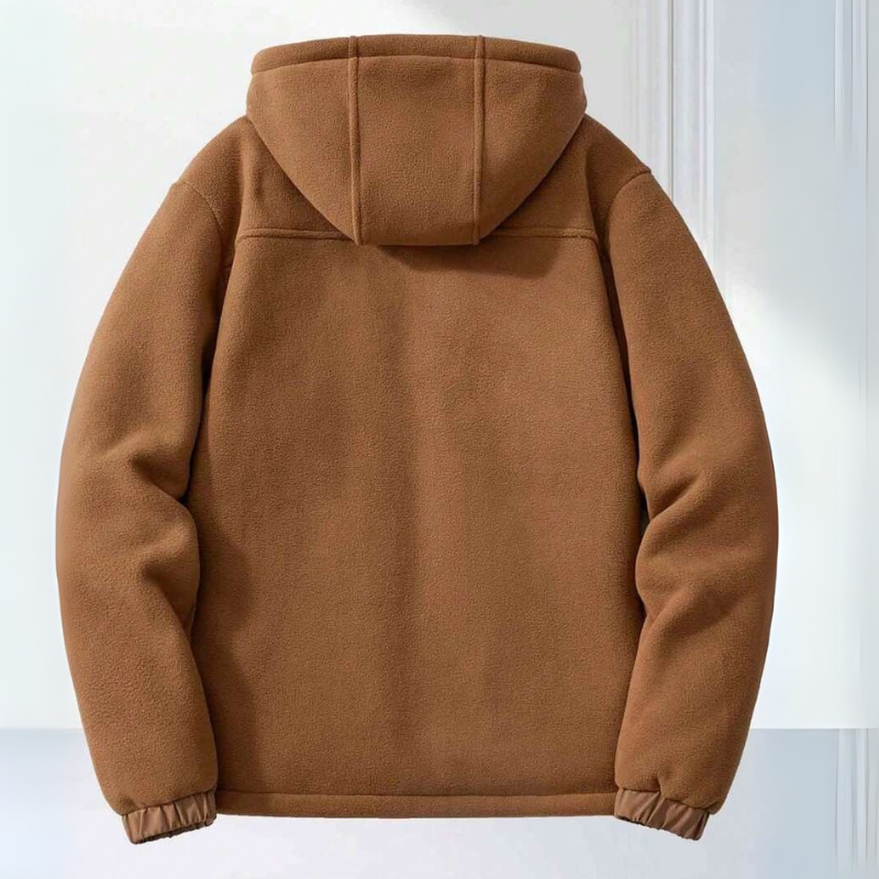 Men's Fleece Winter Jacket Hooded with Zipper Pockets Casual Stylish 2