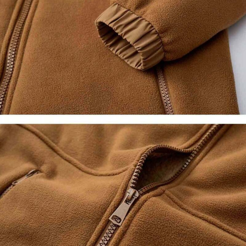 Men's Fleece Winter Jacket Hooded with Zipper Pockets Casual Stylish 4