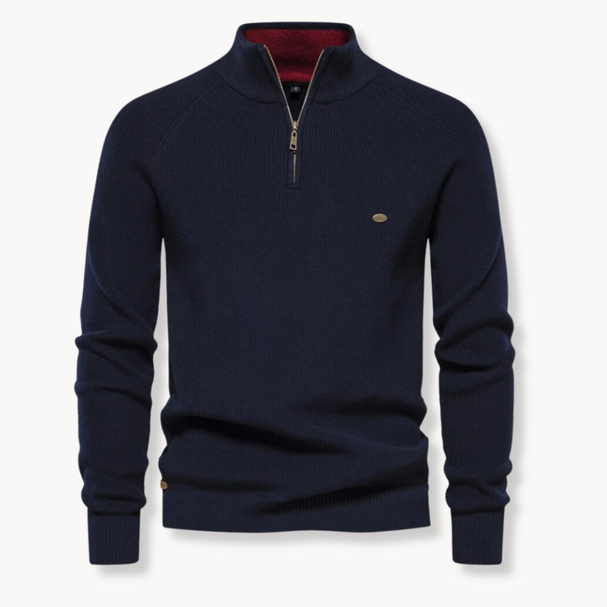 Men's Half-Zip Jumper Knitted Slim Fit Casual Stand Collar 0
