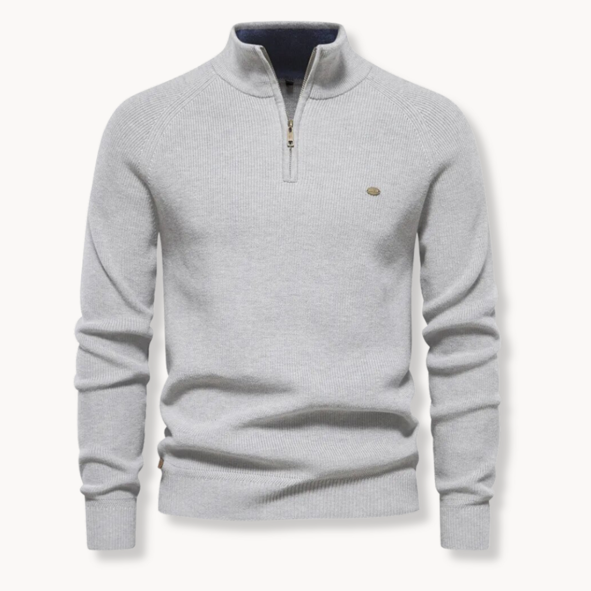 Men's Half-Zip Jumper Knitted Slim Fit Casual Stand Collar 4