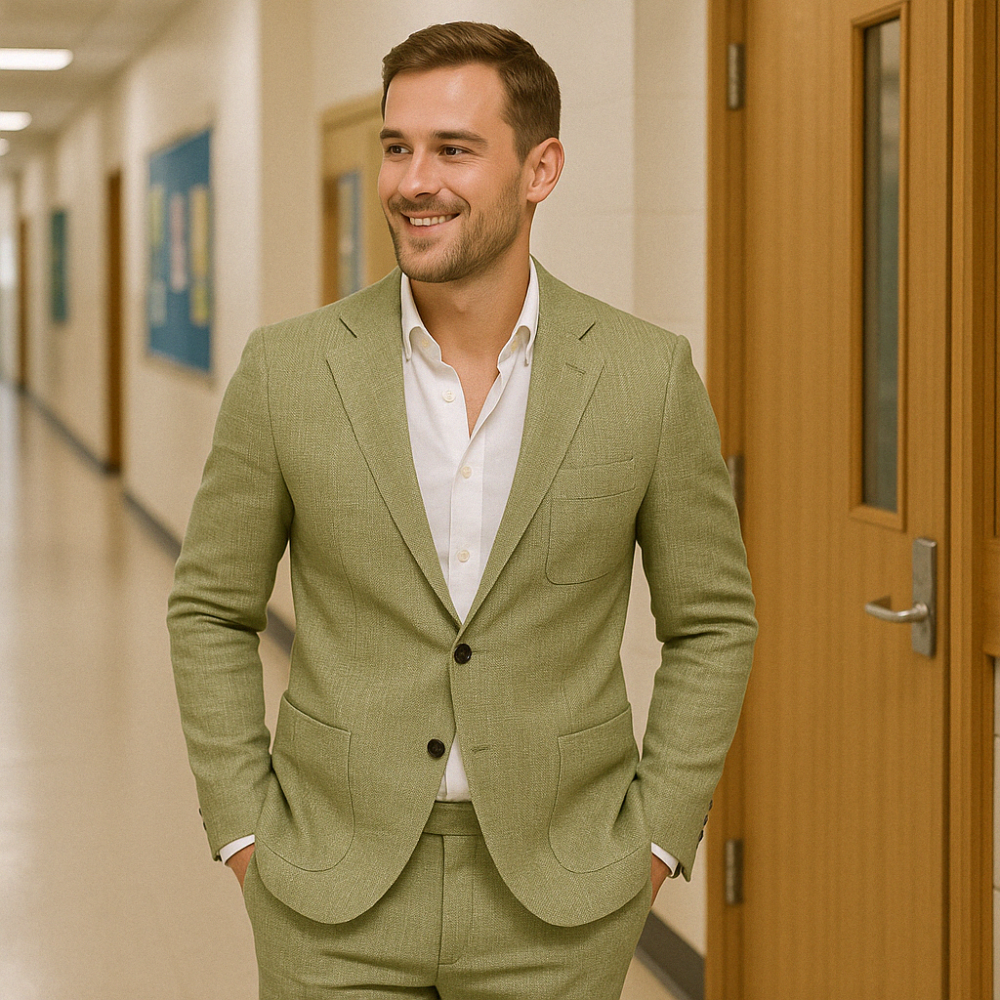 Men's Linen Suit Lightweight Stylish Autumn Fashion Casual Formal 7