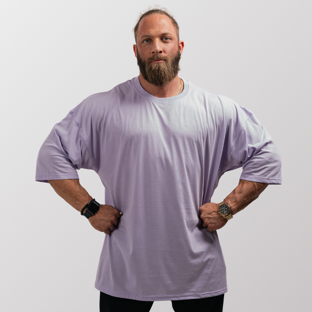 Men's Oversized T-Shirt - Soft Cotton Drop Shoulder Tee in Neutral Tones 5