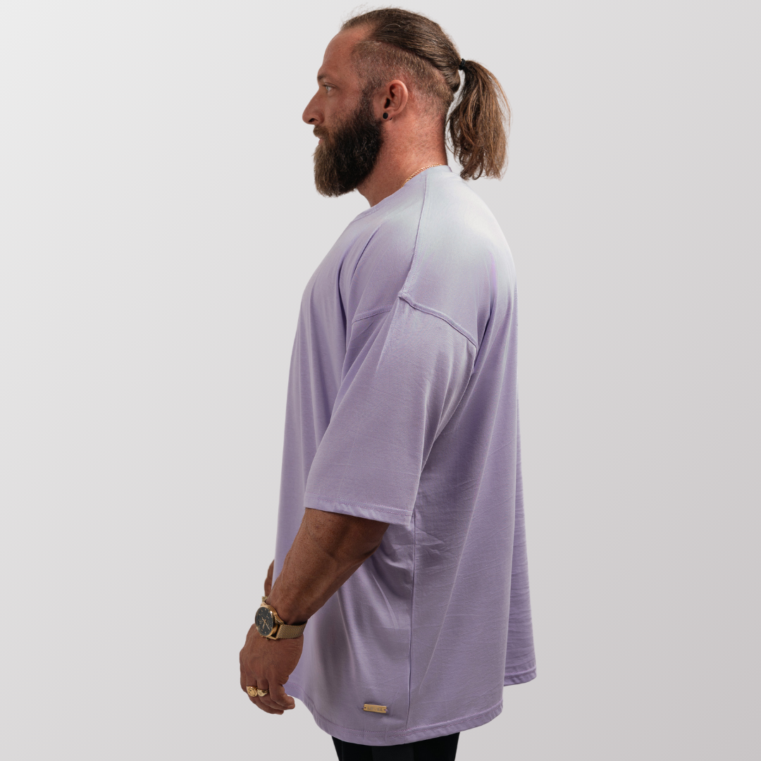 Men's Oversized T-Shirt - Soft Cotton Drop Shoulder Tee in Neutral Tones 6
