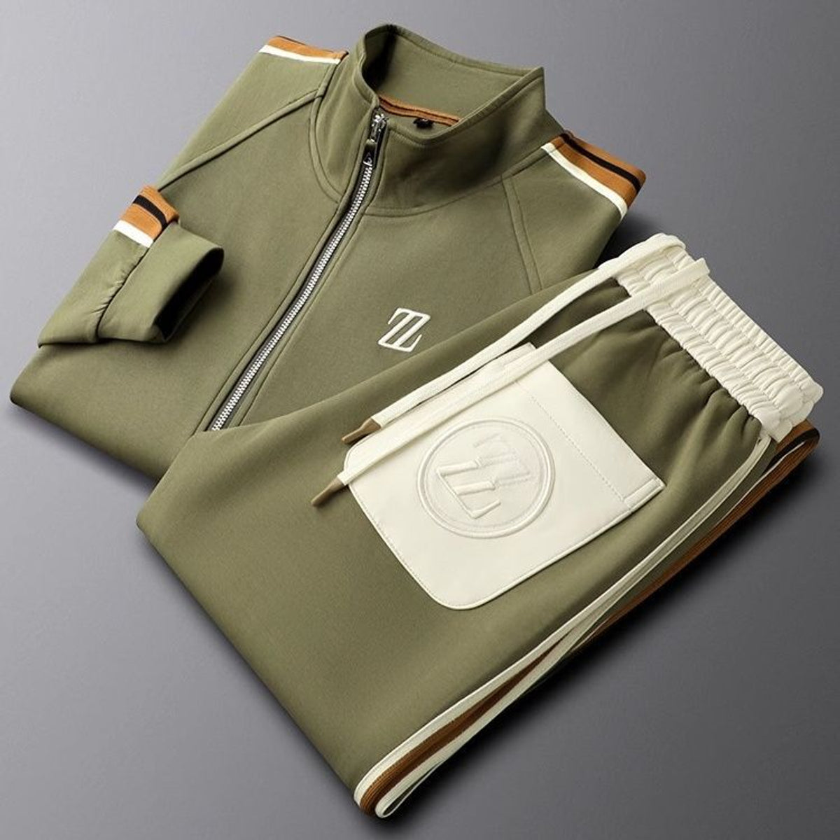 Men's Tracksuit 2 Piece Set Modern Athletic Style with Sporty Stripes 2