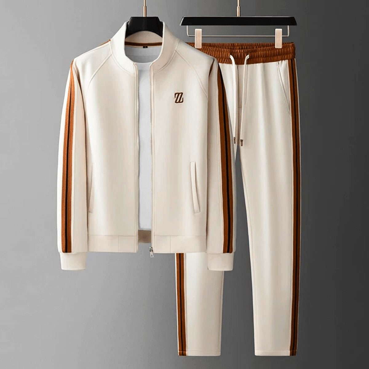 Men's Tracksuit 2 Piece Set Modern Athletic Style with Sporty Stripes 5