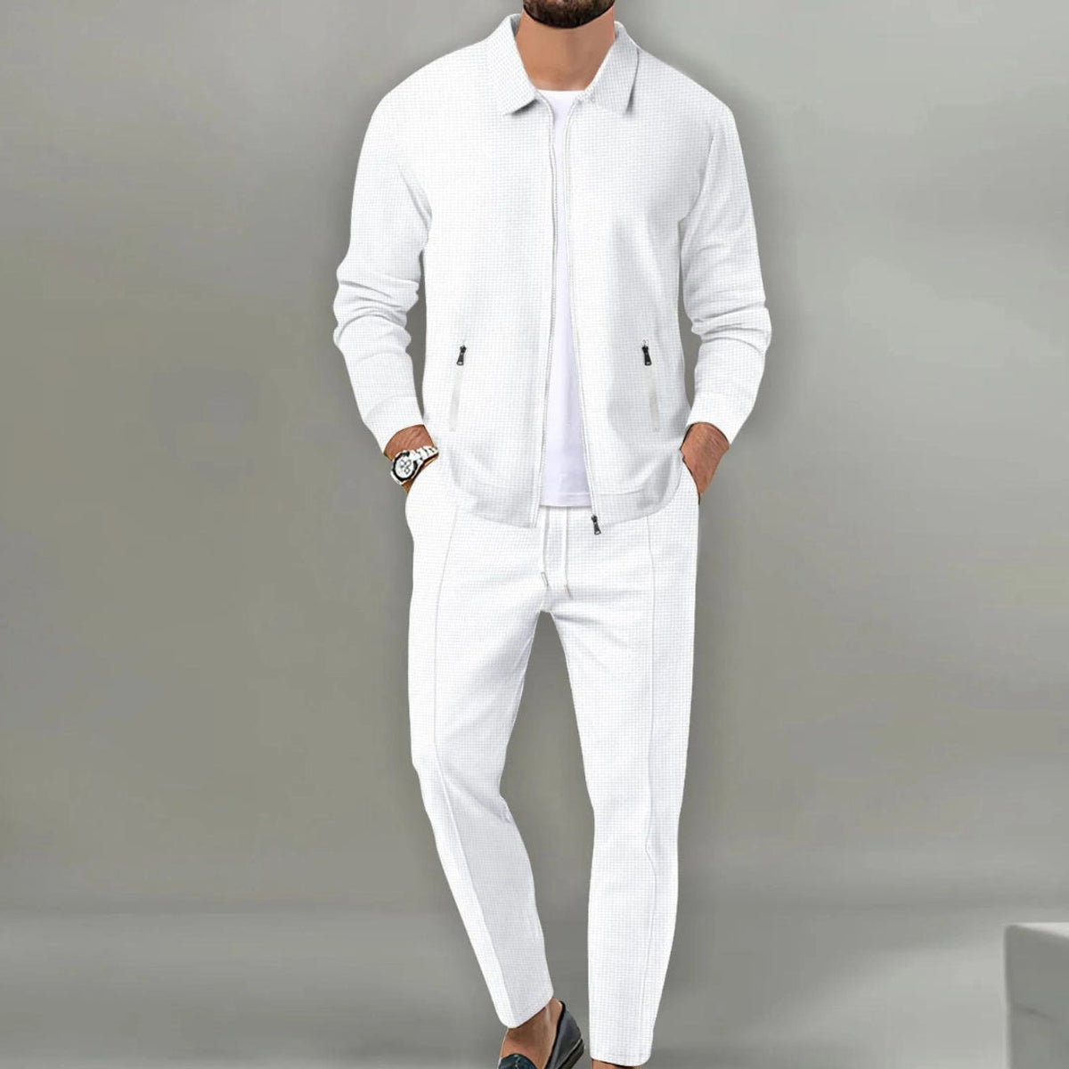 Men's Tracksuit Lightweight Zip Jacket and Tapered Joggers Co-Ord 1