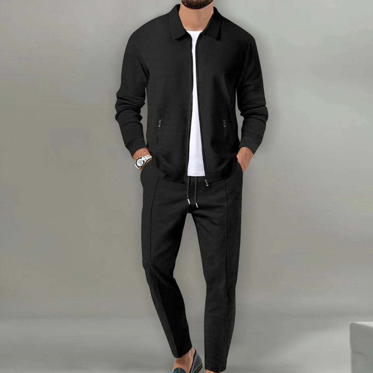 Men's Tracksuit Lightweight Zip Jacket and Tapered Joggers Co-Ord 2
