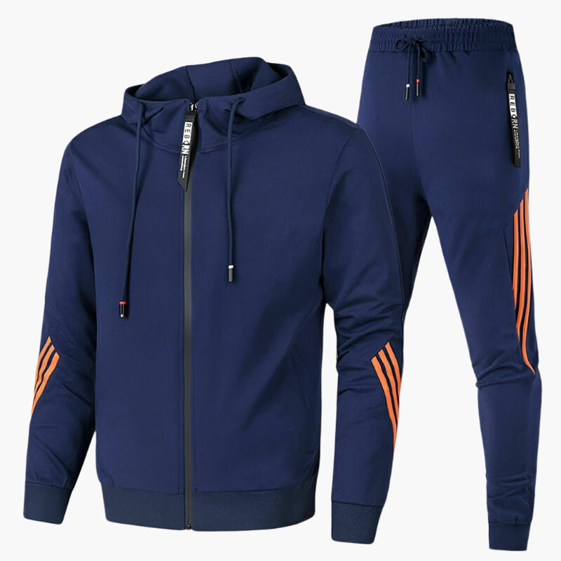Men's Tracksuit Two-Piece Sporty Leisure Suit with Hood Casual 0