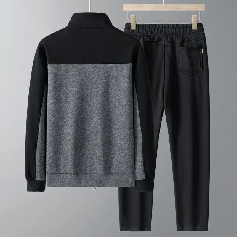 Men's Tracksuit Two Piece Set Zip Jacket Geometric Design Casual Style 3