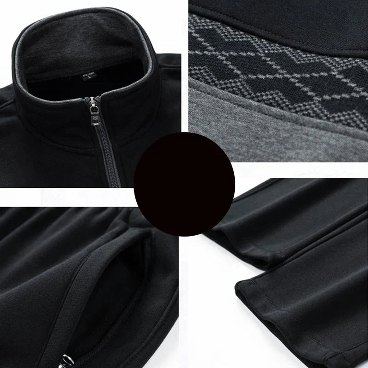 Men's Tracksuit Two Piece Set Zip Jacket Geometric Design Casual Style 4