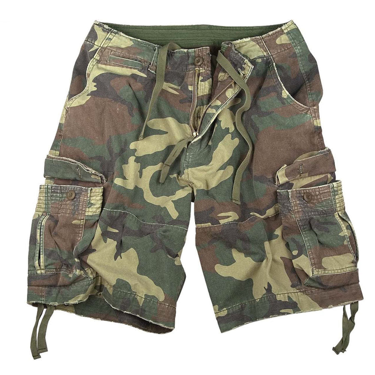 Men's Utility Shorts Vintage Camo Relaxed Fit Heavyweight Cotton 0