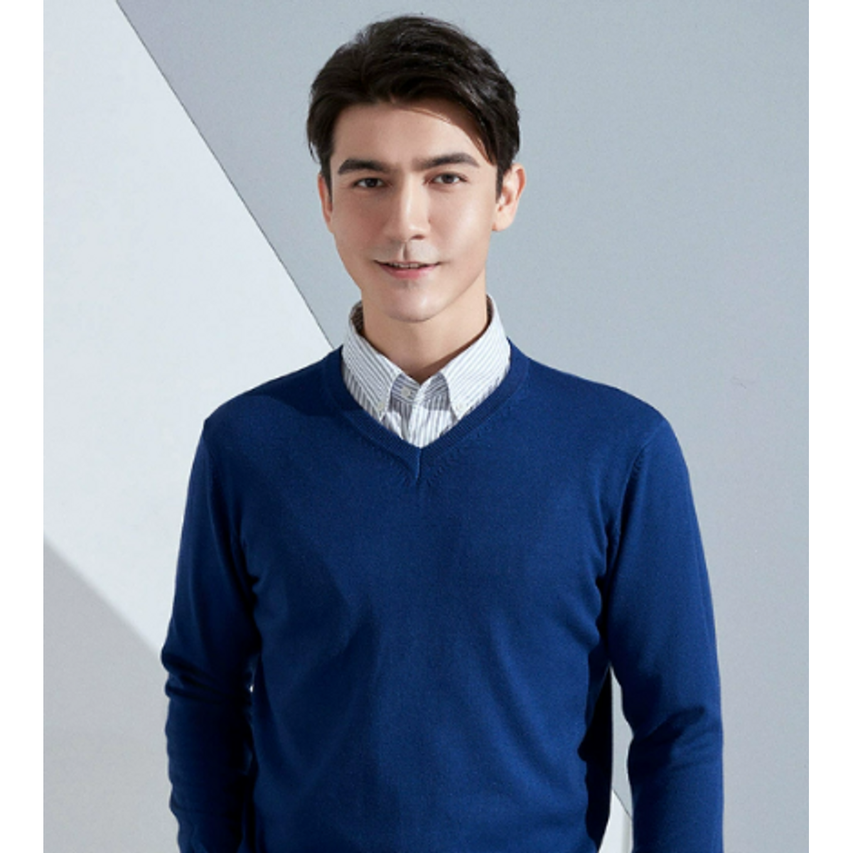 Men's V Neck Slim Fit Sweater Elegant Wool Design Casual Versatile 5