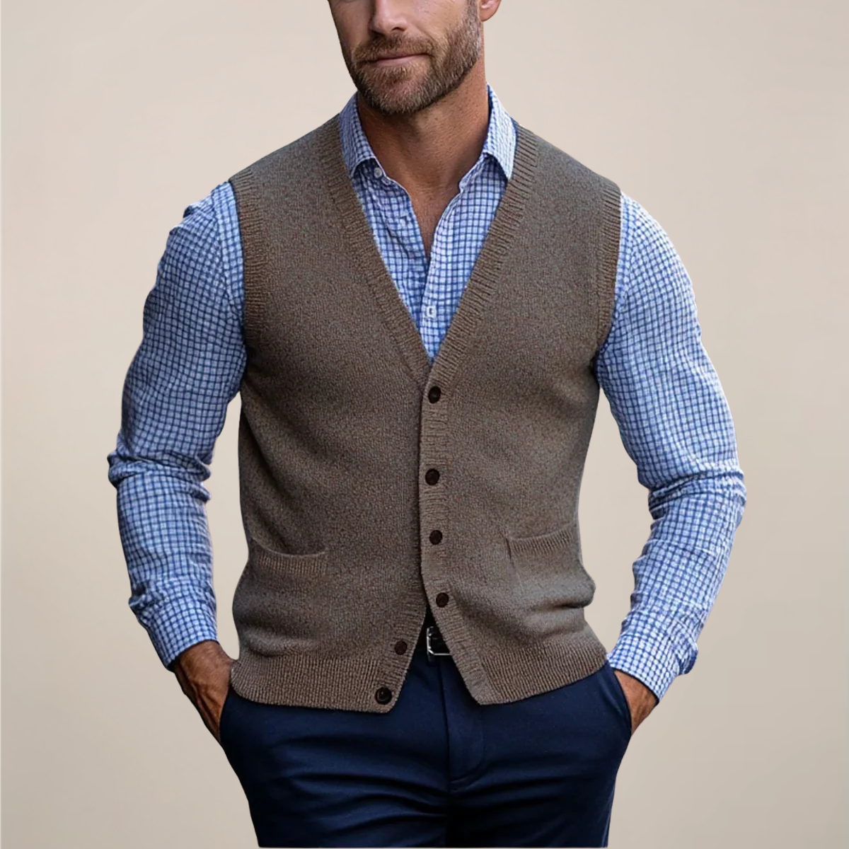 Men's Vest Lightweight Sleeveless Sweater for Layered Style Casual 0