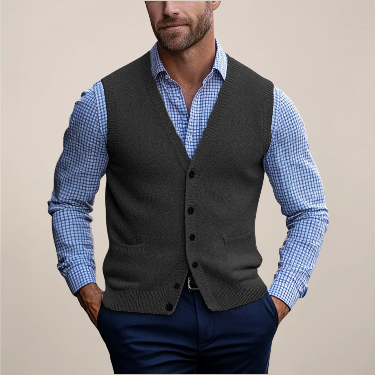 Men's Vest Lightweight Sleeveless Sweater for Layered Style Casual 1