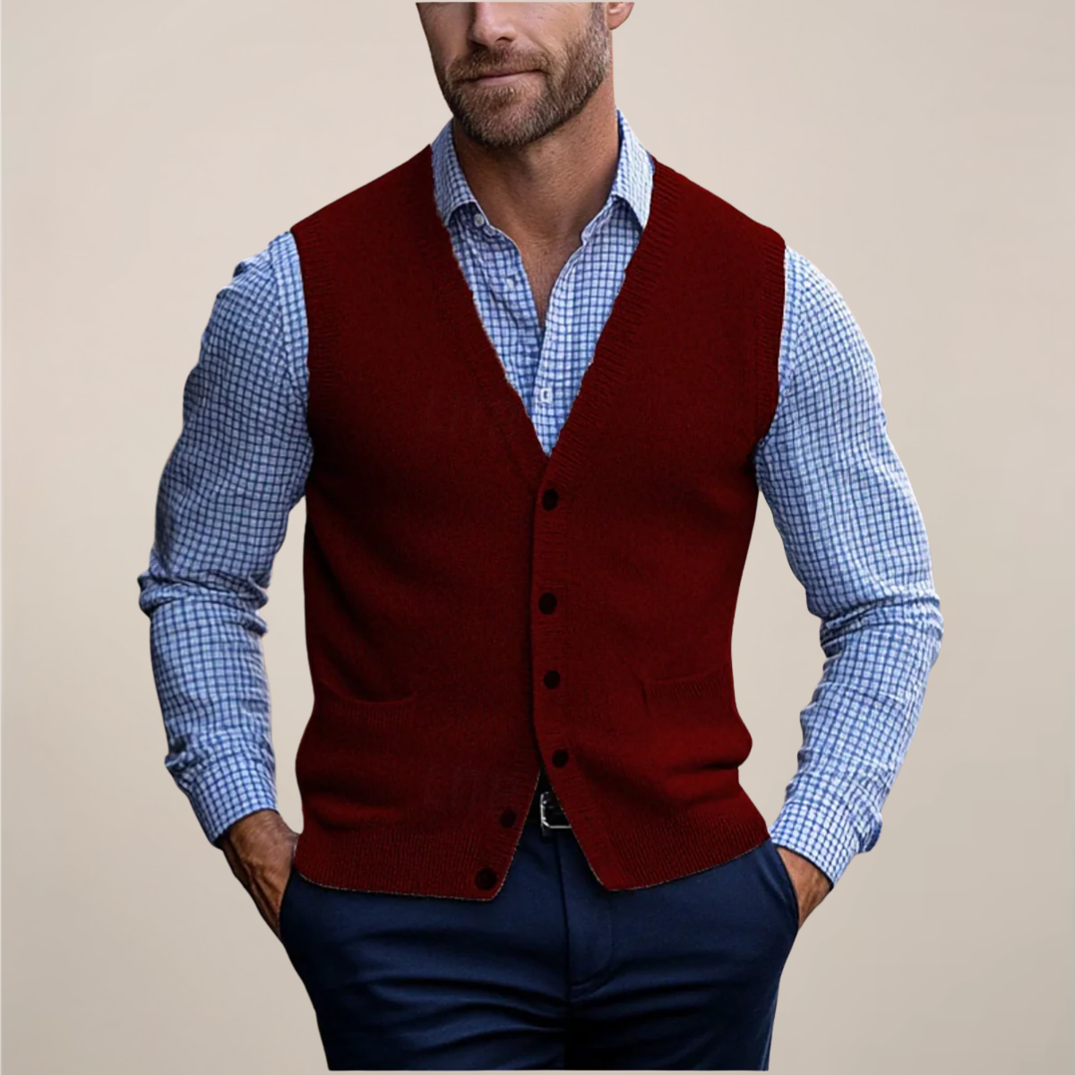 Men's Vest Lightweight Sleeveless Sweater for Layered Style Casual 2