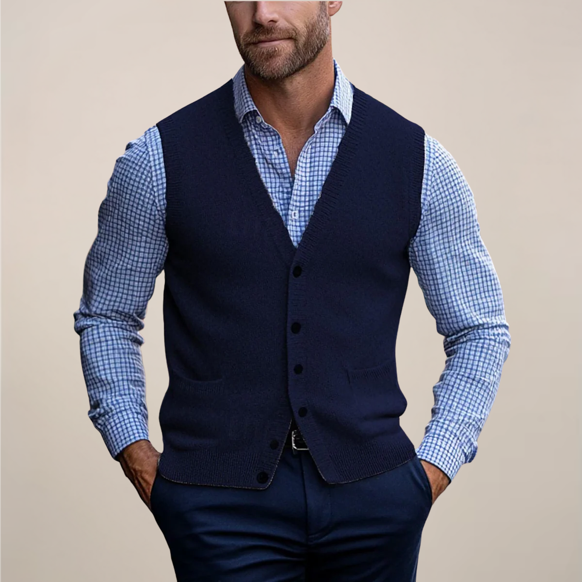 Men's Vest Lightweight Sleeveless Sweater for Layered Style Casual 3