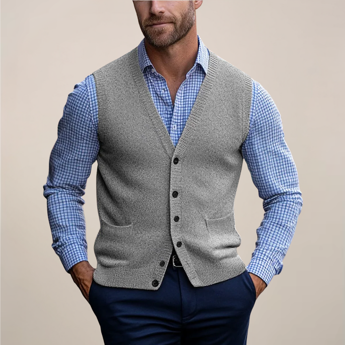 Men's Vest Lightweight Sleeveless Sweater for Layered Style Casual 4