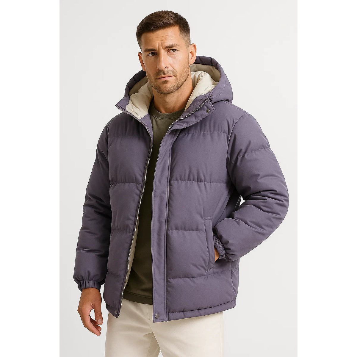 Men's Winter Coat Elegant Parka Casual Loose Fit Windproof Design 0