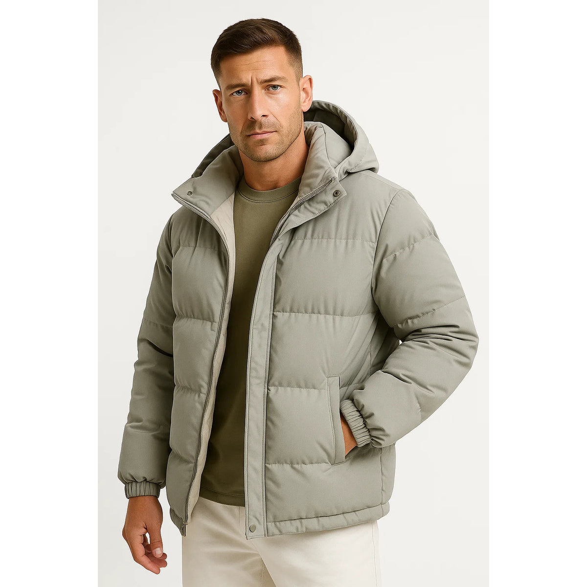 Men's Winter Coat Elegant Parka Casual Loose Fit Windproof Design 1