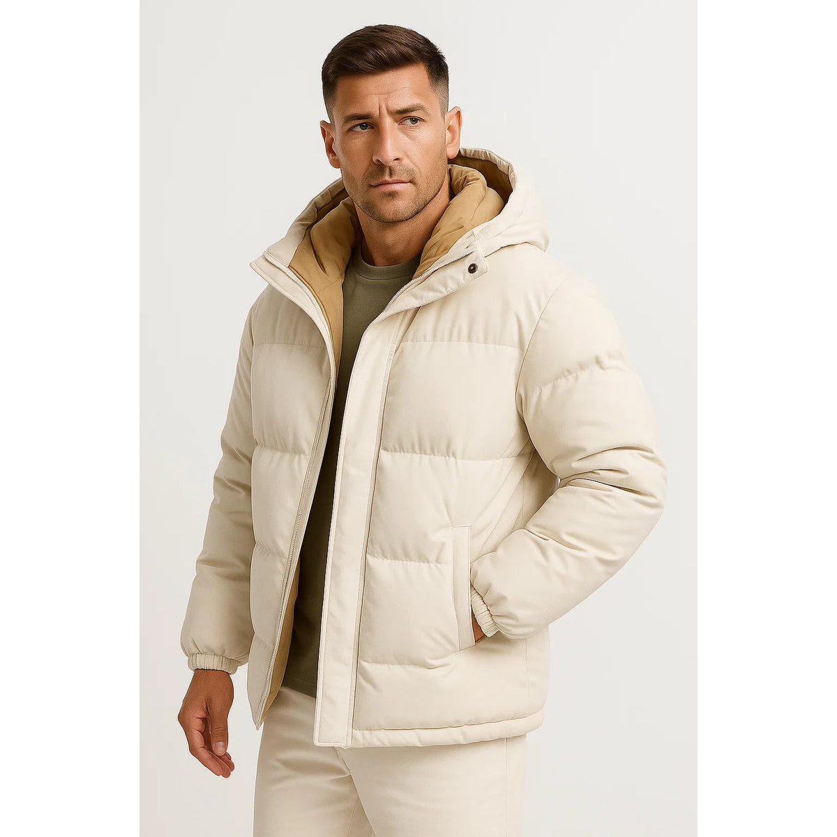 Men's Winter Coat Elegant Parka Casual Loose Fit Windproof Design 4