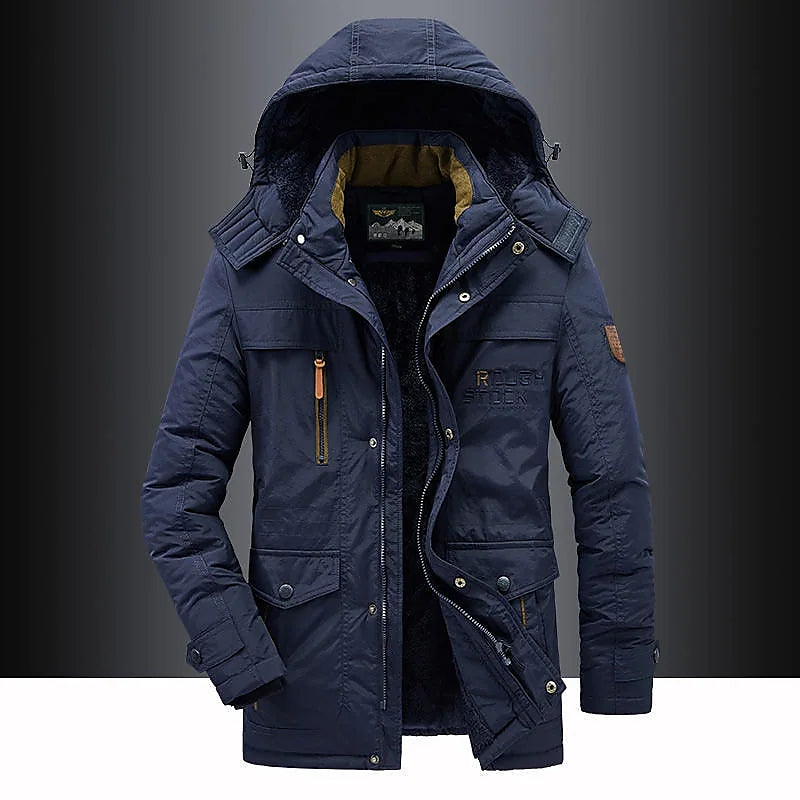 Men's Winter Jacket Heavy-Duty Waterproof Hooded Puffer Coat 3
