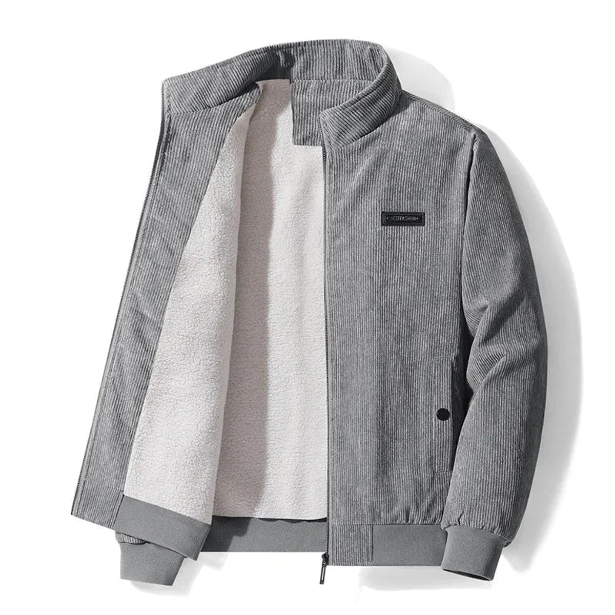 Men's Winter Jacket Stand Collar Soft Lining Zip Closure Casual Warmth 0