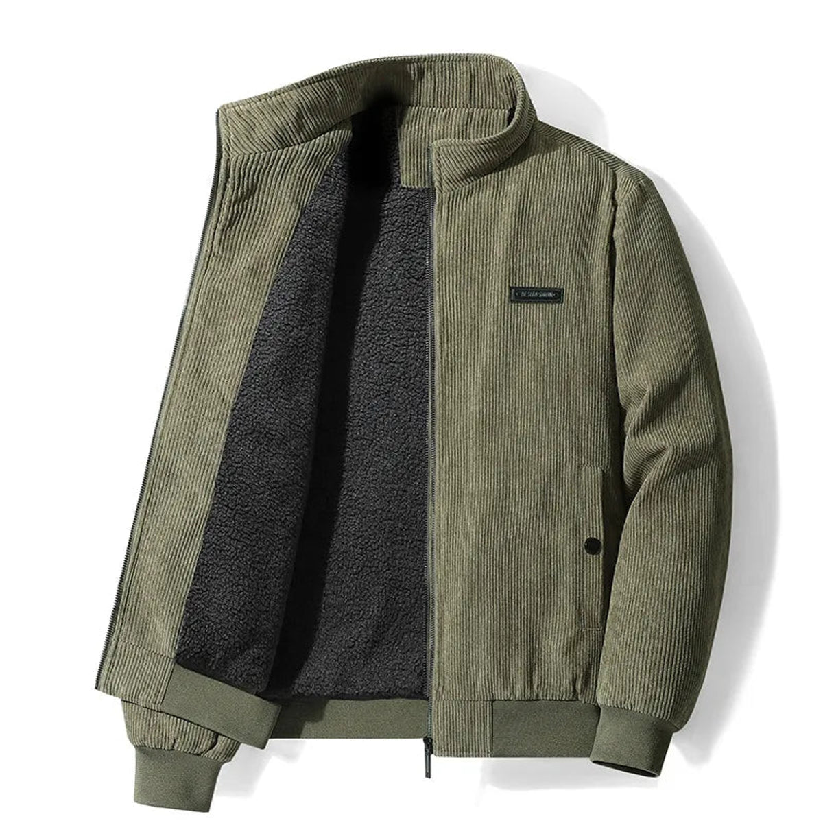 Men's Winter Jacket Stand Collar Soft Lining Zip Closure Casual Warmth 2