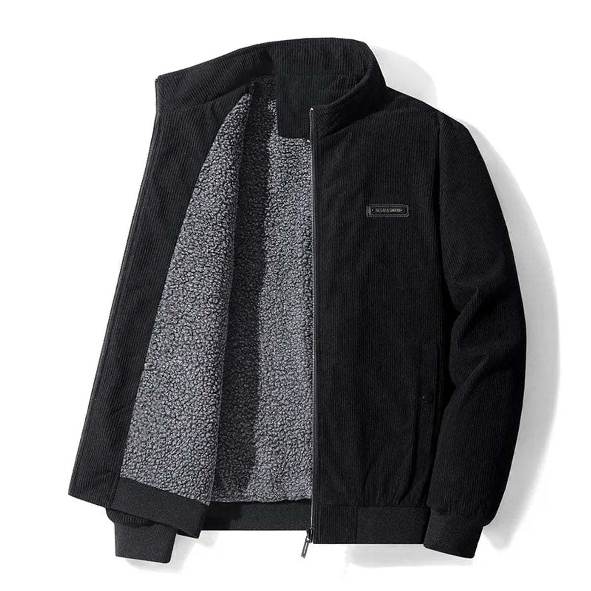 Men's Winter Jacket Stand Collar Soft Lining Zip Closure Casual Warmth 3