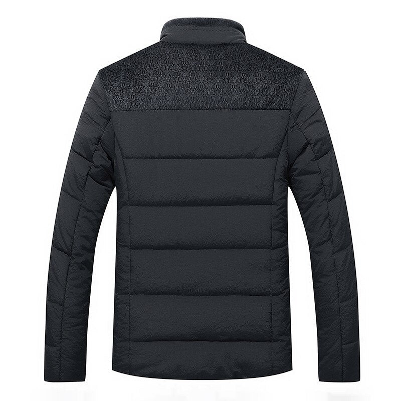 Men's Winter Quilted Jacket Stand-Up Collar Stylish Warmth 2