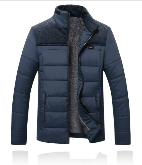 Men's Winter Quilted Jacket Stand-Up Collar Stylish Warmth 3