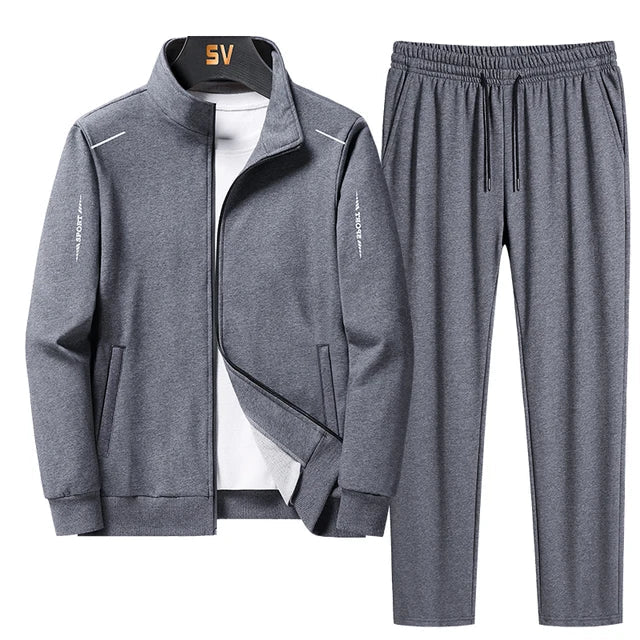 Men's Zip Up Tracksuit Set with Jogger Pants Athletic Jacket Casual Wear 1