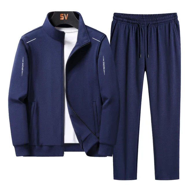 Men's Zip Up Tracksuit Set with Jogger Pants Athletic Jacket Casual Wear 2