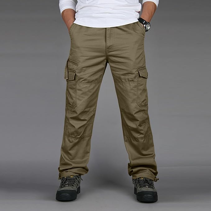 Mens Black Cargo Pants - High Waist, Relaxed Fit, Utility Pockets, Soft Durable Fabric 1