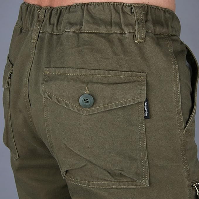 Mens Black Cargo Pants - High Waist, Relaxed Fit, Utility Pockets, Soft Durable Fabric 3