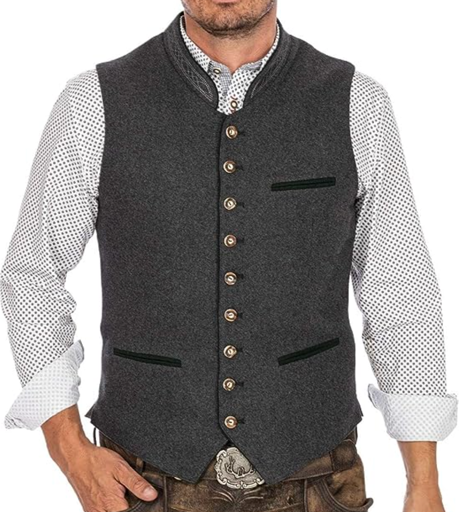Mens Waistcoat Stylish Traditional Design Elegant Classic Fit 0